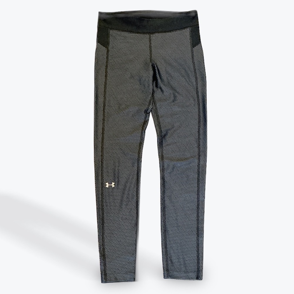 Under Armour‎ HeatGear Compression Leggings Black Geometric Activewear Sz S